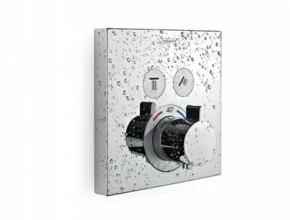 Baterie dus Hansgrohe ShowerSelect termostatata cu 2 functii, negru mat