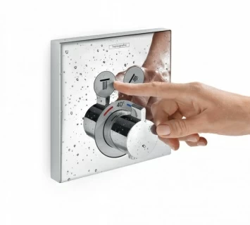 Baterie dus Hansgrohe ShowerSelect termostatata cu 2 functii, negru mat