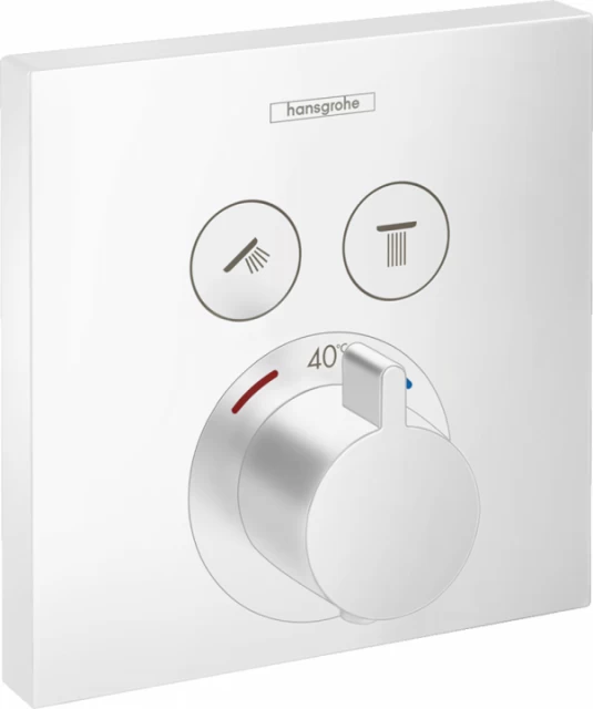 Baterie dus Hansgrohe ShowerSelect termostatata cu 2 functii, alb mat