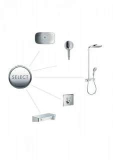 Baterie dus Hansgrohe ShowerSelect termostatata cu 2 functii, auriu