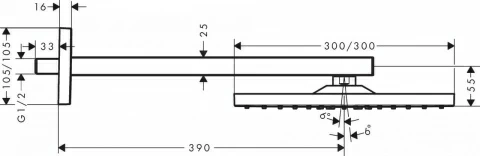 Palarie dus Hansgrohe Raindance, brat de perete, bronz periat