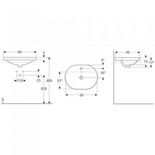 Lavoar incastrat Geberit VariForm 60x45 cm