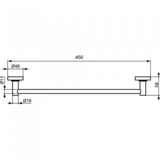 Bara portprosop IdealStandard IOM 45 cm