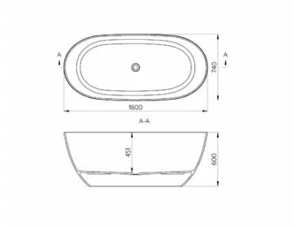 Cada Cast Marble Toronto freestanding 160x74x60 cm