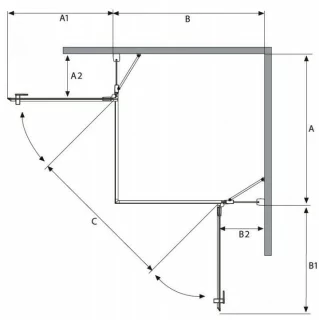 Usa cabina dus Sanotechnik Sanoflex Symphony 120 x H195 cm