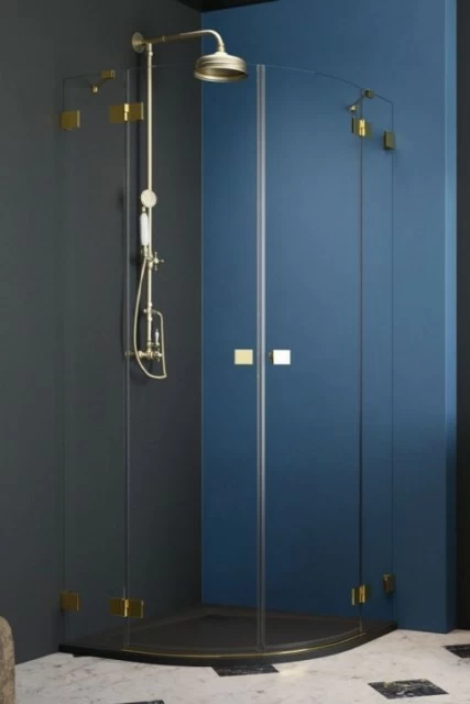 Cabina de dus Radaway Essenza Pro Gold PDD cu usi batante, 80x90 cm