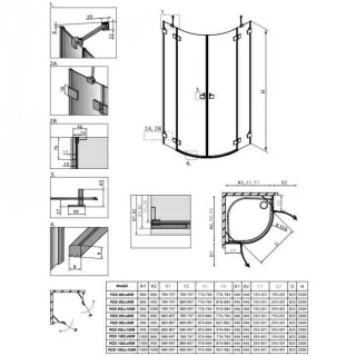 Cabina de dus Radaway Essenza Pro Gold PDD cu usi batante, 100x90 cm