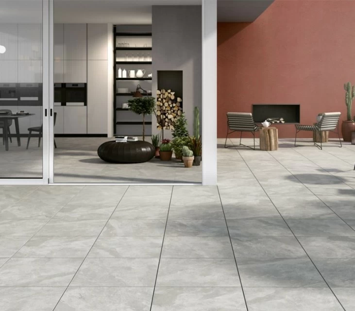 Gresie portelanata Sintesi, Tracks Silver rectificata 60x30 cm