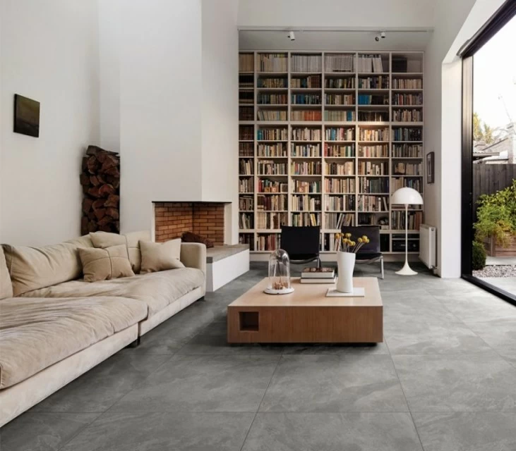 Gresie portelanata Sintesi, Tracks Grey rectificata 60x20 cm