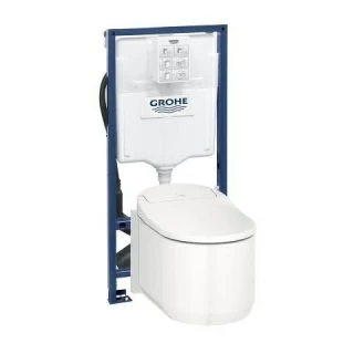 PROMO Pachet complet Vas Wc Grohe Sensia Arena, kit si rezervor Sensia cu clapeta si set fixare 