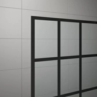 Cabina dus Walk-in SanSwiss Easy Loft 75 Industries 90 x H200 cm profil negru mat