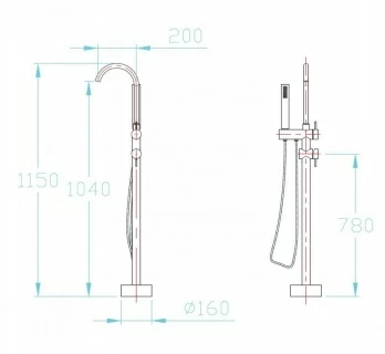 Baterie freestanding Sanotechnik Nigro 15x20xH16 cm 