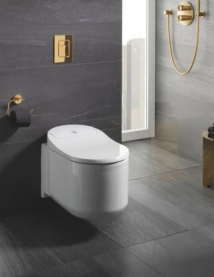 PROMO Pachet complet Vas Wc Grohe Sensia Arena, retrofit, rezervor cu clapeta alba si set fixare
