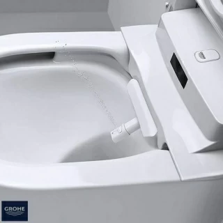 PROMO Pachet complet Vas Wc Grohe Sensia Arena, retrofit, rezervor cu clapeta alba si set fixare