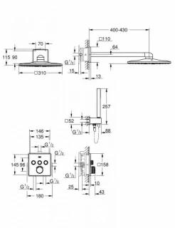 Sistem dus incastrat Grohe SmartControl 3 