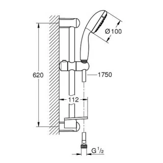 Set dus Grohe Tempesta 100 cu 4 pulverizari
