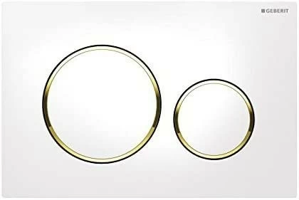 Clapeta dubla-actionare rezervor Geberit Sigma20, alb-auriu