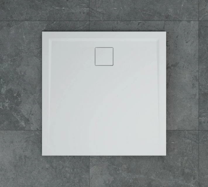 Cadita dus SanSwiss Livada W20Q 80x80xH3,5 cm marmura sintetica alba