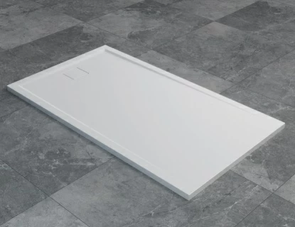 Cadita de dus SanSwiss Livada W20AS 90x70xH3,5 cm marmura sintetica alba