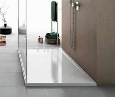 Cadita de dus SanSwiss Livada W20AS 160x90xH3,7 cm marmura sintetica alba