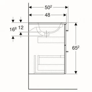 Set PROMO mobilier baza si lavoar Geberit Selnova Square 98,8x48xH63,5 cm maro deschis