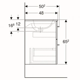Set PROMO mobilier baza si lavoar Geberit Selnova Square 78,8x48xH63,5 cm alb lucios