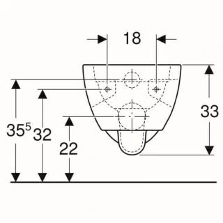 Vas WC suspendat Geberit Selnova Rimless 53x36xH33 cm