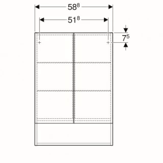 Dulap cu oglinda Geberit Selnova Square cu doua usi 58,8x17,5xH85 cm maro