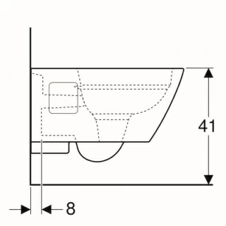 Vas WC suspendat Geberit Selnova Rimless Square 54x35xH33 cm