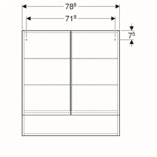 Dulap cu oglinda Geberit Selnova Square cu doua usi 78,8x17,5xH85 cm alb