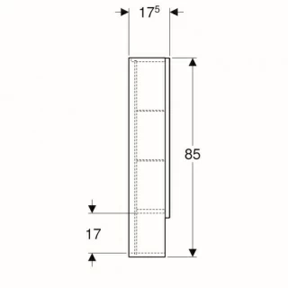 Dulap cu oglinda Geberit Selnova Square cu doua usi 58,8x17,5xH85 cm maro