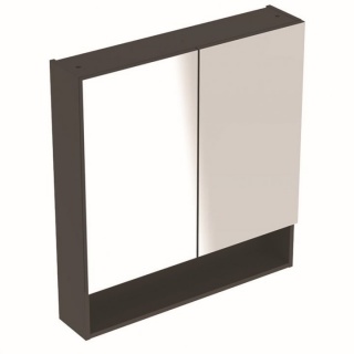Dulap cu oglinda Geberit Selnova Square cu doua usi 78,8×17,5xH85 cm antracit aqualine.ro
