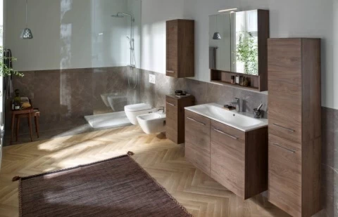 Dulap cu oglinda Geberit Selnova Square cu doua usi 78,8x17,5xH85 cm maro