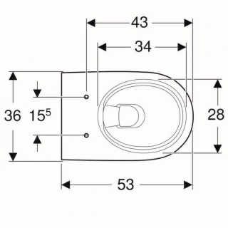 Vas WC suspendat Geberit Selnova Rimless 53x36xH33 cm