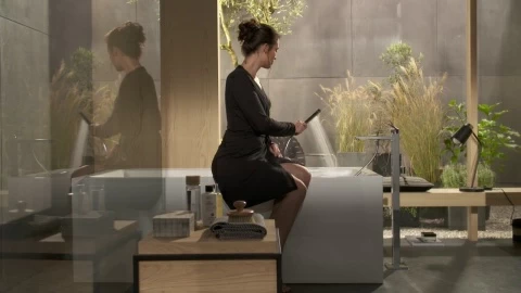 Baterie cada si dus Hansgrohe Metropol cu montaj pe pardoseala