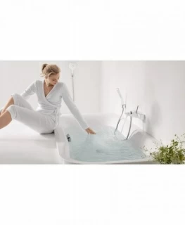 Baterie cada cu monocomanda Hansgrohe Puravida alb-crom