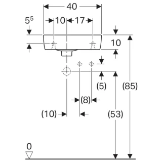 Lavoar Geberit Selnova Compact cu proiectie mica asimetrica dreapta 40x25xH15 cm