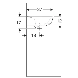 Lavoar Geberit Selnova 45x37xH17 cm alb
