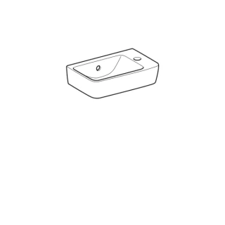 Lavoar Geberit Selnova Compact cu proiectie mica asimetrica dreapta 40x25xH15 cm