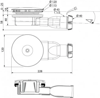 Sifon cadita de dus Radaway R400W slim