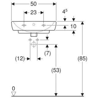 Lavoar Geberit Selnova Square 50x42xH17 cm fara orificiu baterie