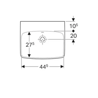 Lavoar Geberit Selnova Square 50x42xH17 cm fara orificiu baterie