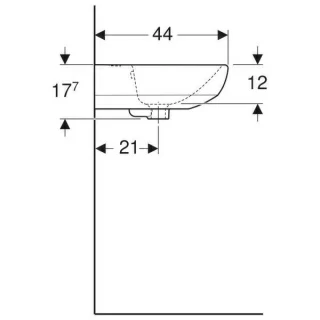 Lavoar de colt Geberit Selnova Compact 55x44xH18 cm fara orificiu baterie