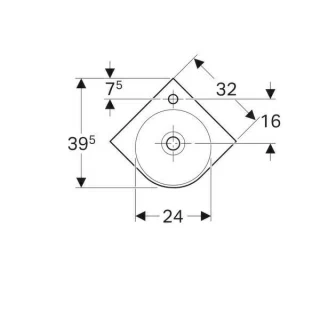 Lavoar de colt Geberit Selnova Compact 69,5x61,5xH15,5 cm