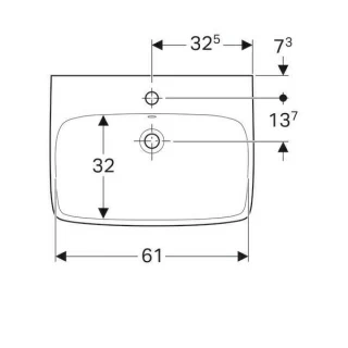 Lavoar Geberit Selnova Square suspendat 65x48xH18 cm