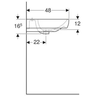 Lavoar Geberit Smyle suspendat 60x48xH16,5 cm