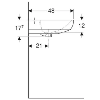 Lavoar suspendat Geberit Selnova 60x48xH17,7 cm