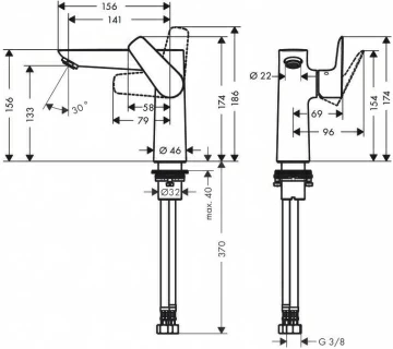 Baterie lavoar monocomanda Hansgrohe Talis E 150, fara ventil