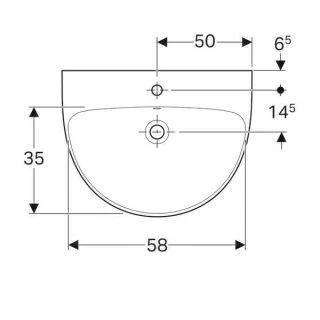 Lavoar suspendat Geberit Selnova 65x50xH18,5 cm