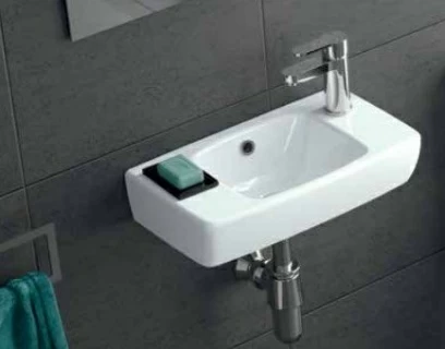 Lavoar Geberit Selnova Compact cu blat proiectie mica stanga 45x25xH15 cm